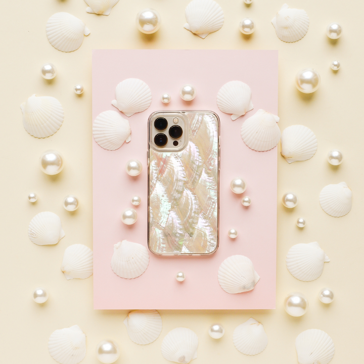 Real Natural Shell Phone Case - White