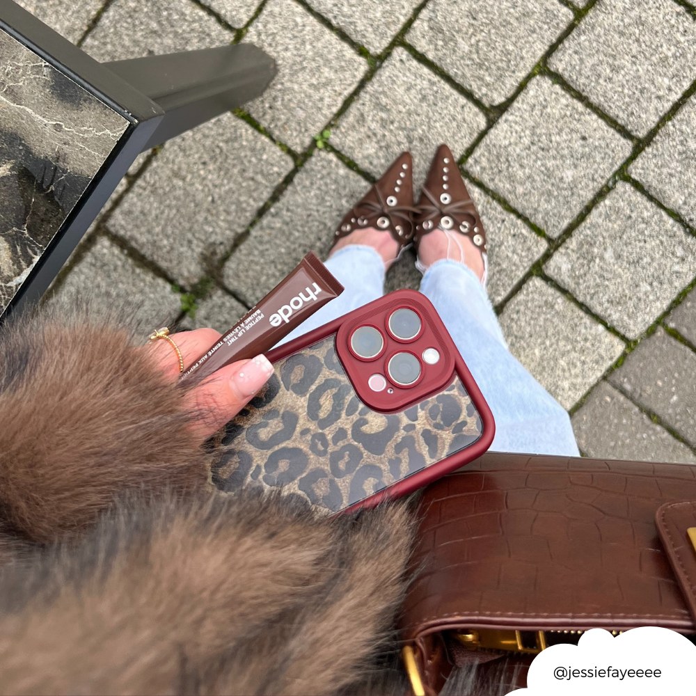 Burgundy Leopard Phone Case