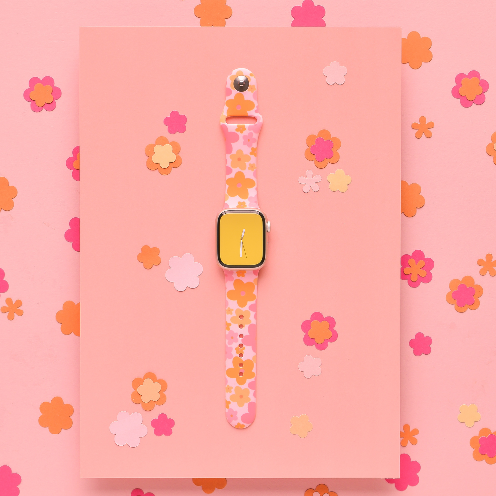 Pink & Orange Bloom Apple Watch Strap