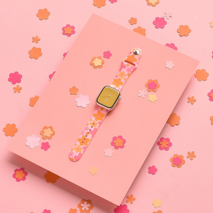 Pink & Orange Bloom Apple Watch Strap