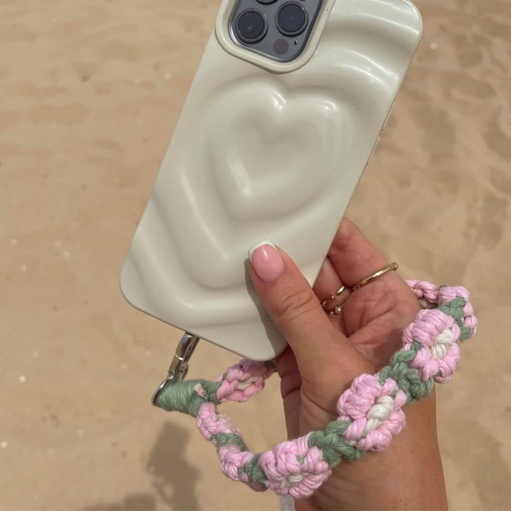 Crochet Flower Phone Strap Bundle - Pink & Green