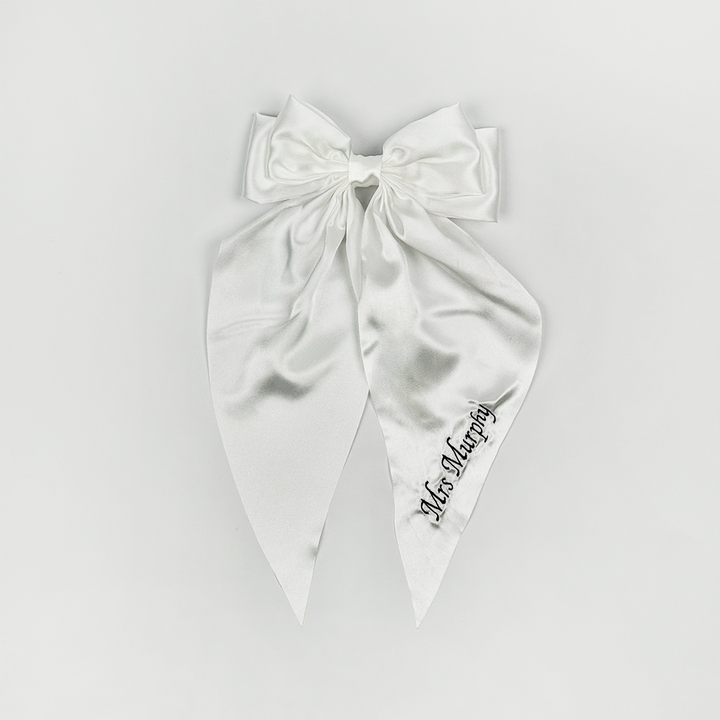 Big Bow Hair Clip - White