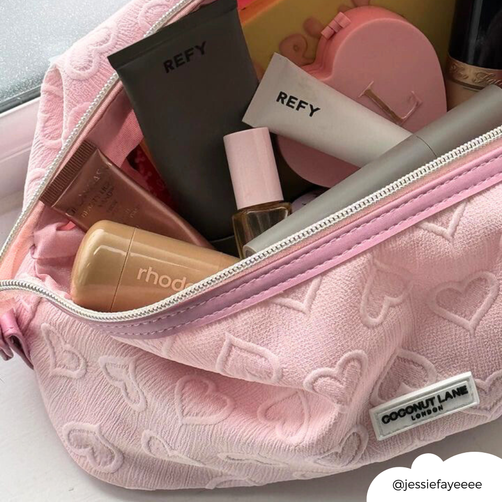 Expandable Makeup Bag Baby Pink Heart Makeup Bags Coconut Lane