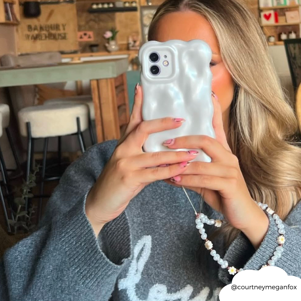 Beaded Phone Strap - Daisy Pearl