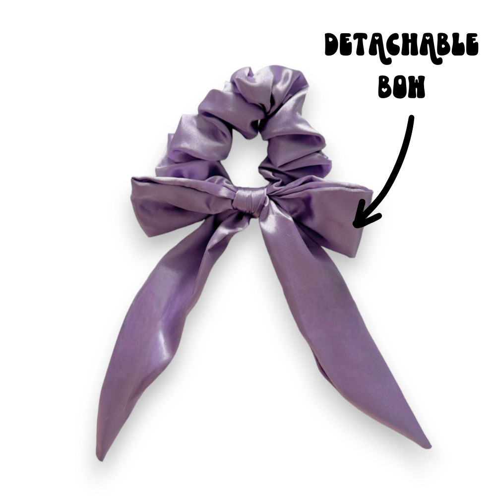 Satin Bow Scrunchie - Hyacinth Purple