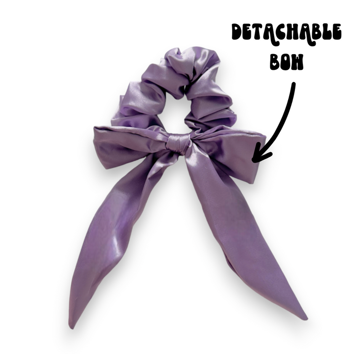 Satin Bow Scrunchie - Hyacinth Purple
