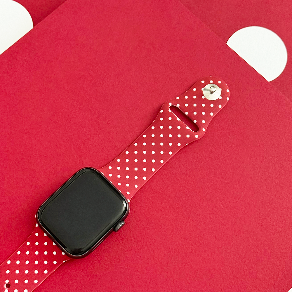 Burgundy Polka Dot Apple Watch Strap