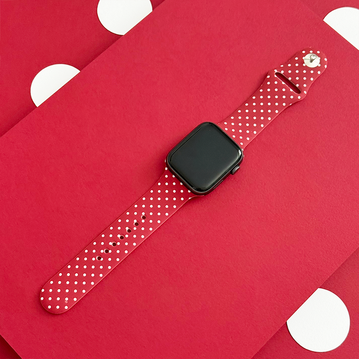 Burgundy Polka Dot Apple Watch Strap