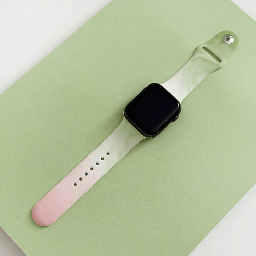 Green and pink ombre effect Apple Watch Strap.