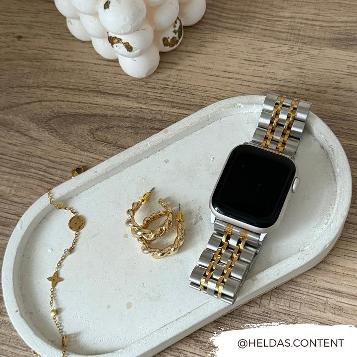 Stainless Steel Apple Watch Strap - Silver & Gold