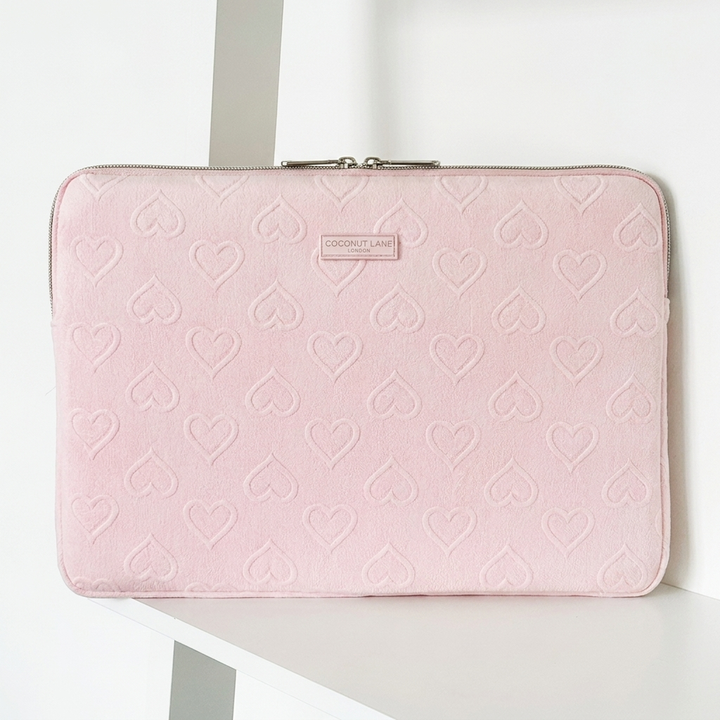 Baby Pink Heart Laptop Sleeve