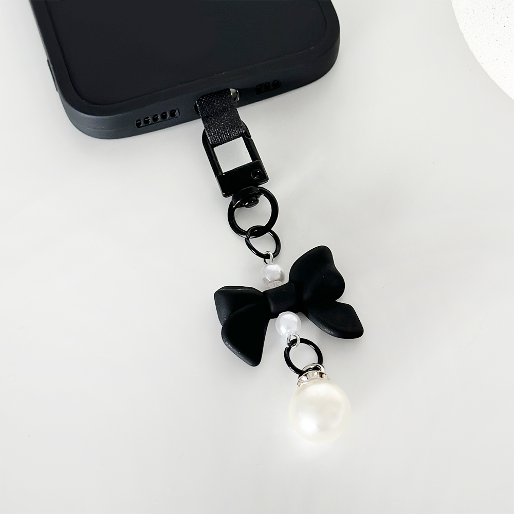 Coquette Bow Phone Keyring Bundle - Black