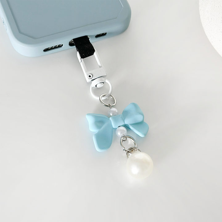 Coquette Bow Phone Keyring Bundle - Blue