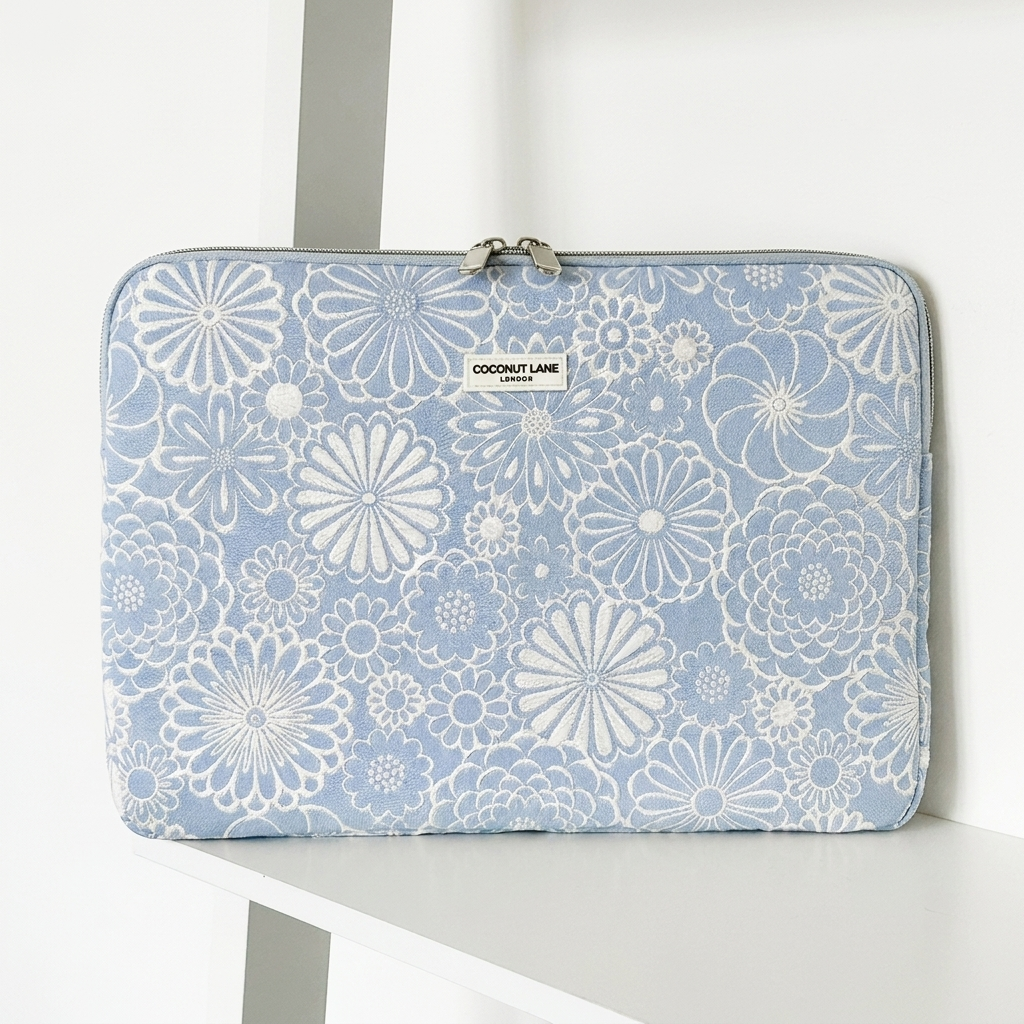 Baby Blue Flower Laptop Sleeve