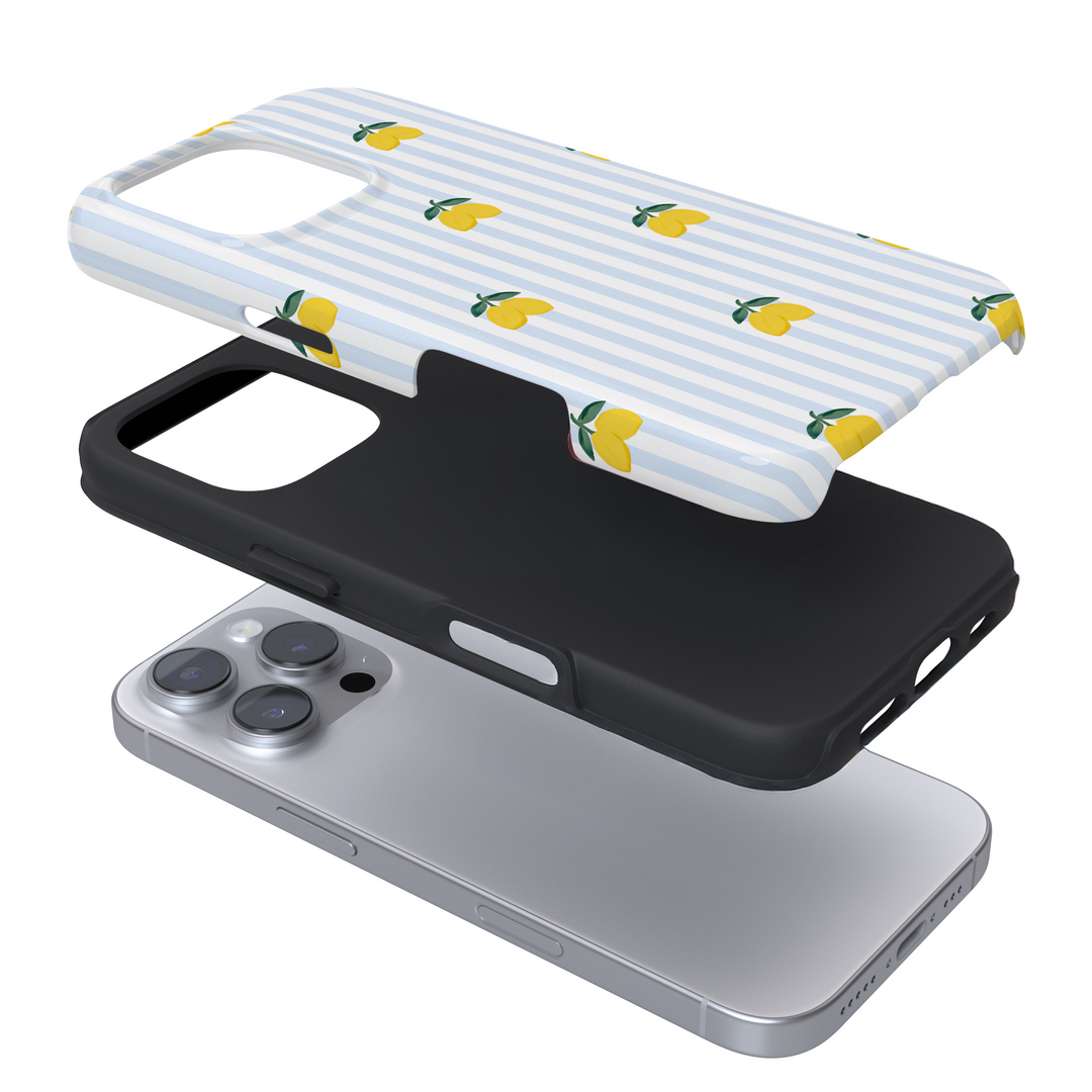 Tough Phone Case - Blue Striped Lemons | iPhone Cases Tough Phone Case - Blue Striped Lemons | iPhone Cases
