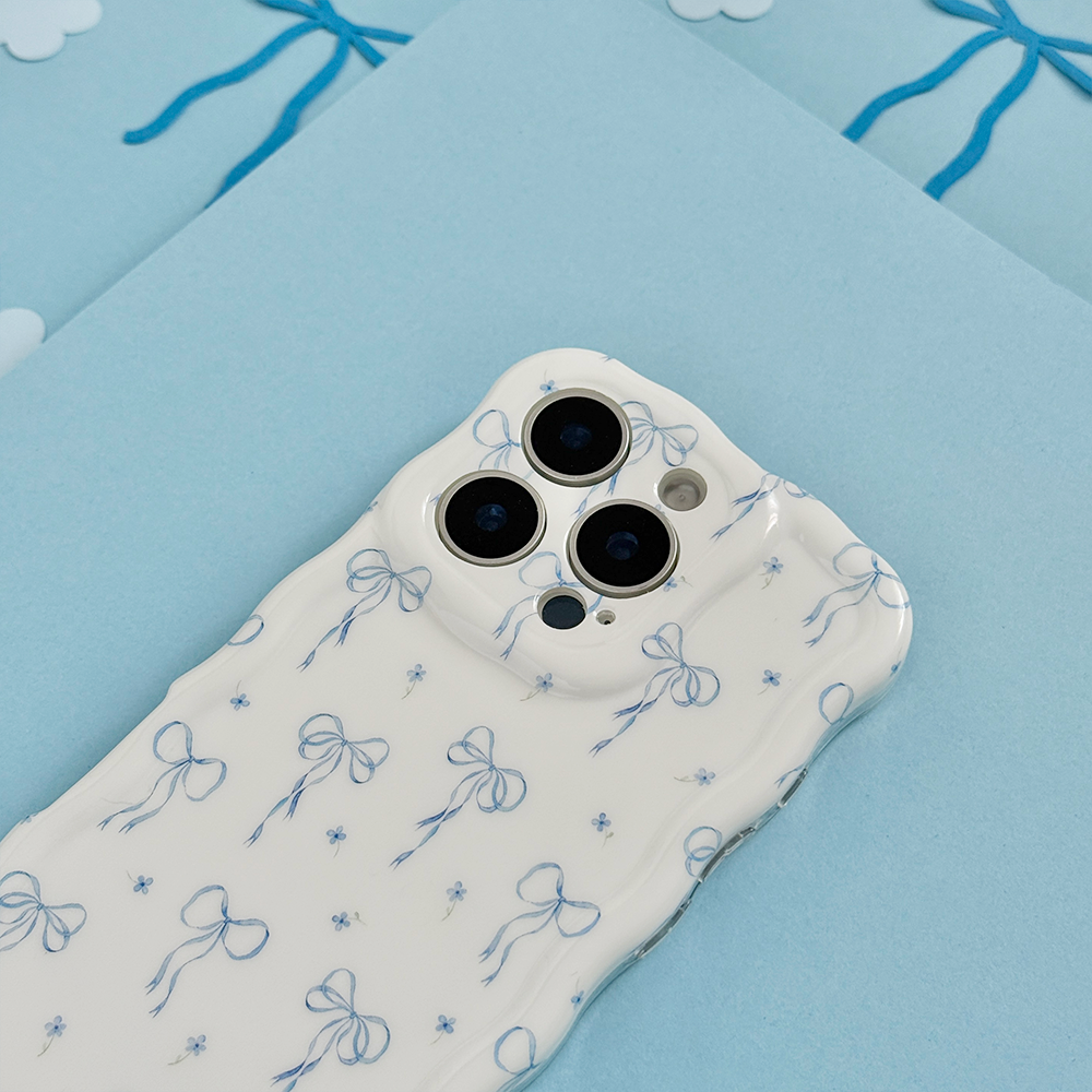 Wavy Phone Case - Bluebell Bows | Phone Cases | Coconut Lane Wavy Phone Case - Bluebell Bows | Phone Cases | Coconut Lane