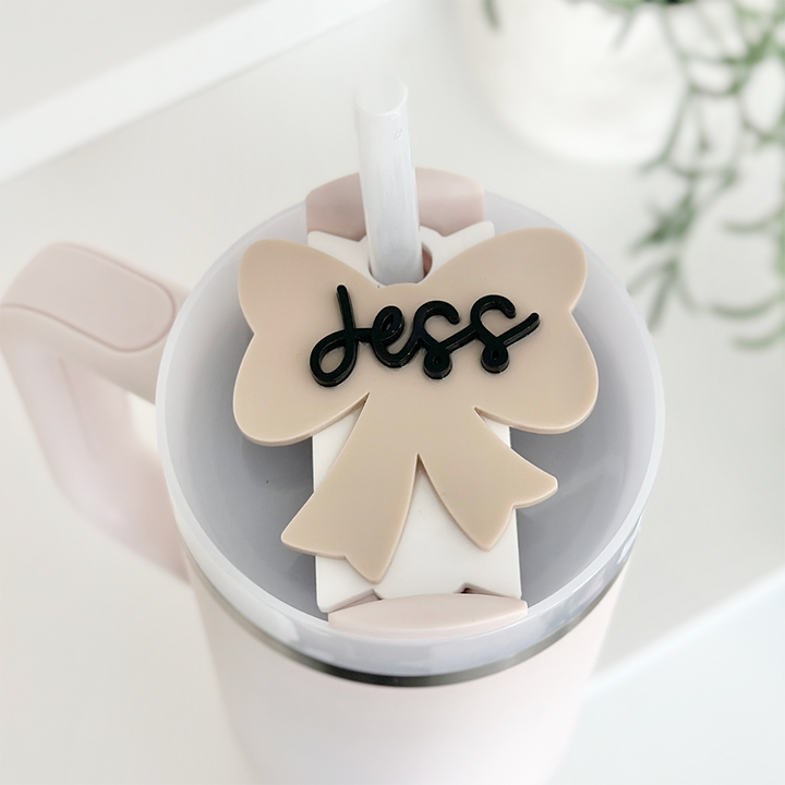 Personalised Bow Tumbler Topper by Paper Circles