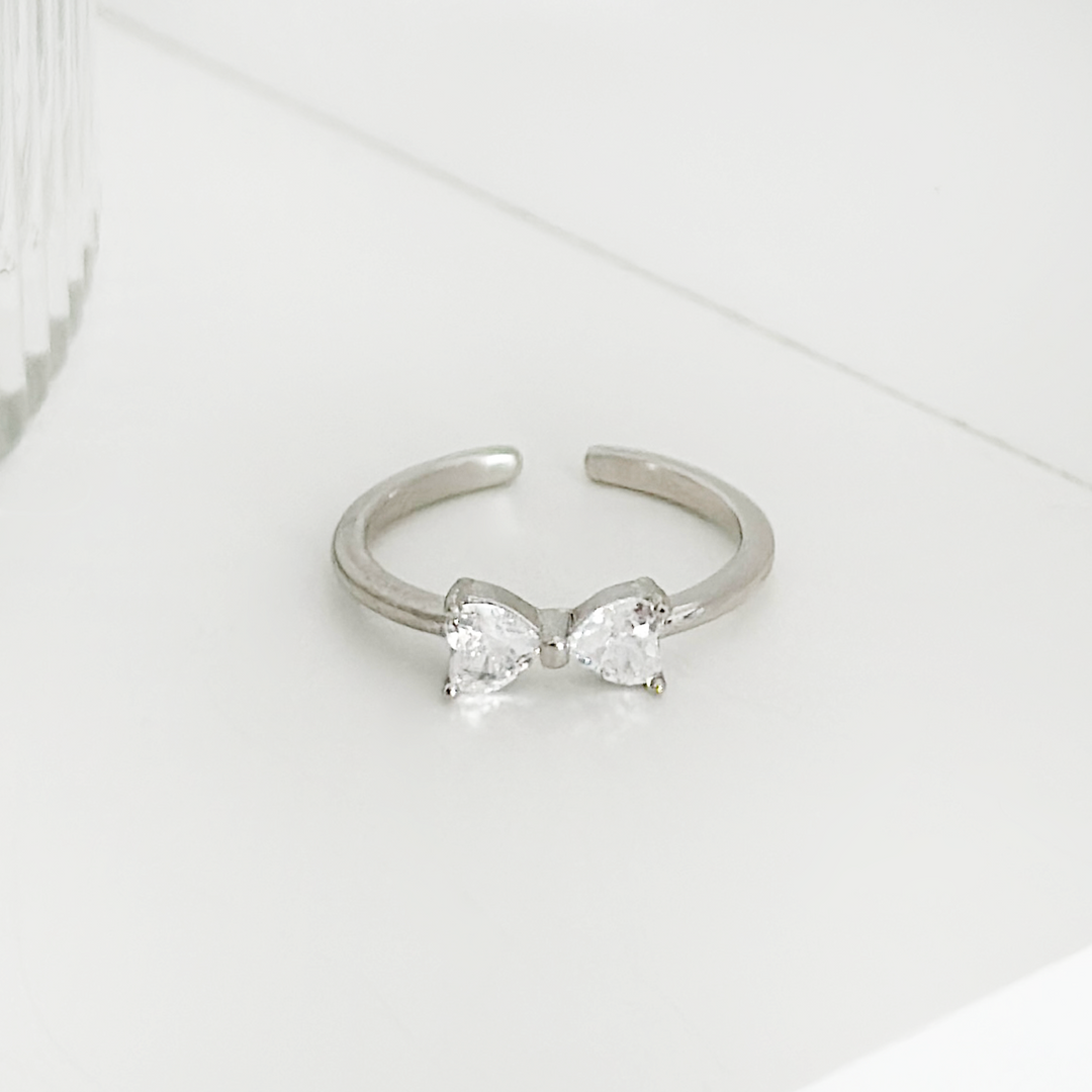 Crystal Bow Ring - Clear
