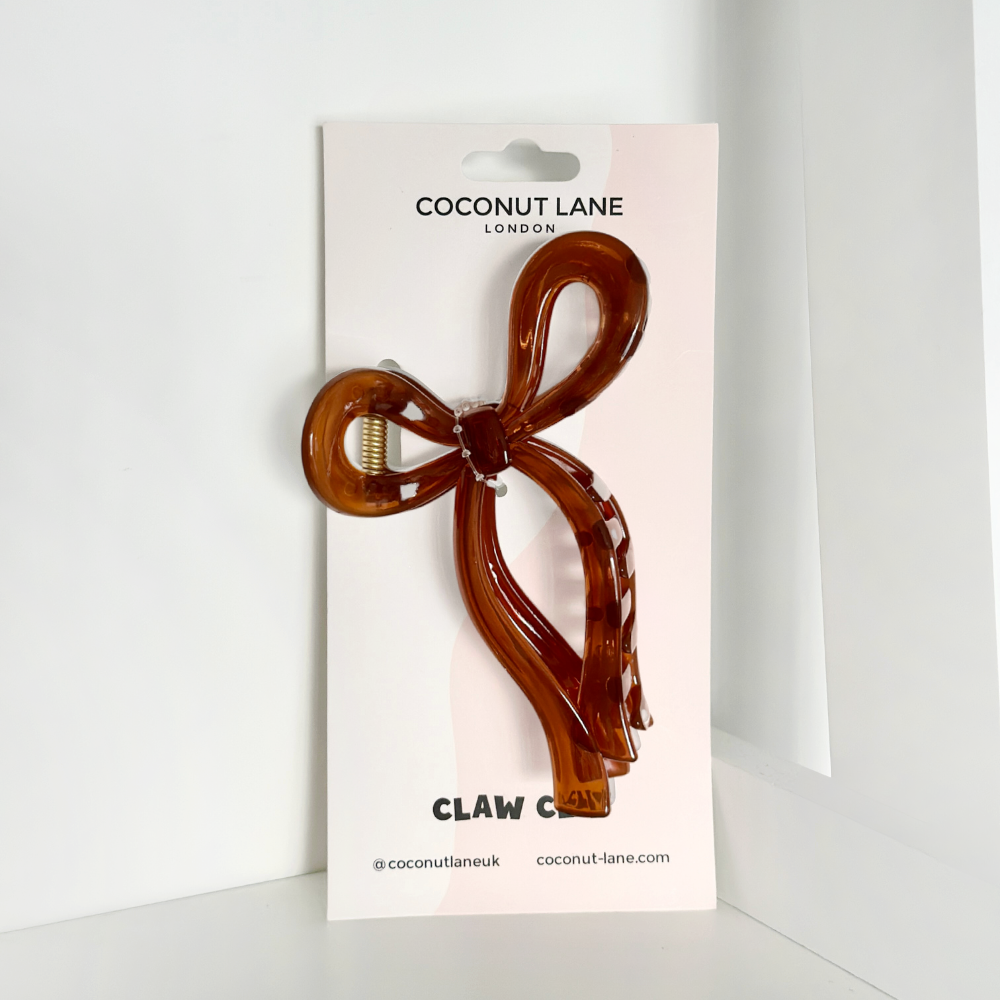 Cute Bow Claw Clip - Brown