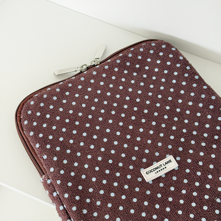 Brown & Blue Polka Dot TOWEL iPad Sleeve