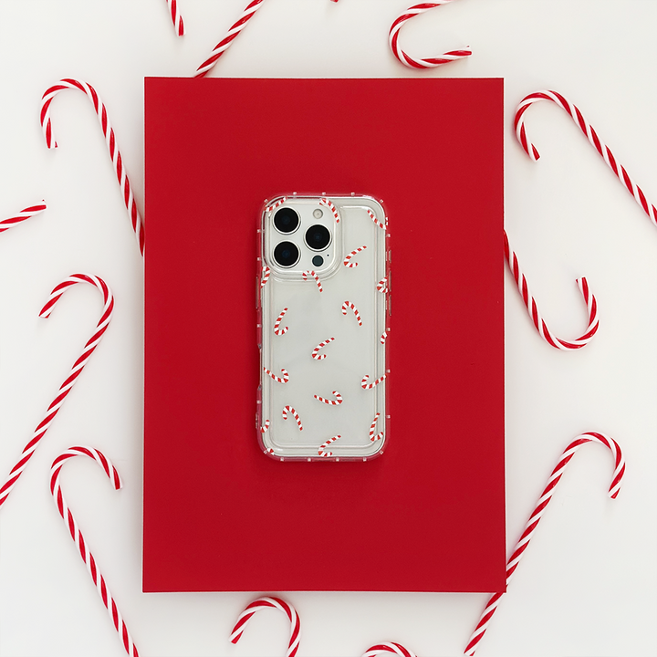 NEW - Clear Phone Case - Candy Canes