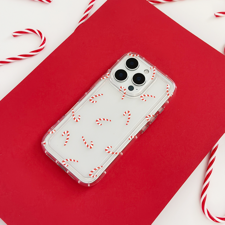 NEW - Clear Phone Case - Candy Canes