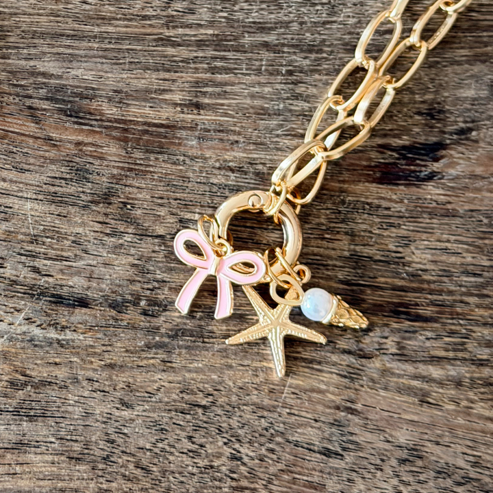 Starfish Gold Charm on phone strap