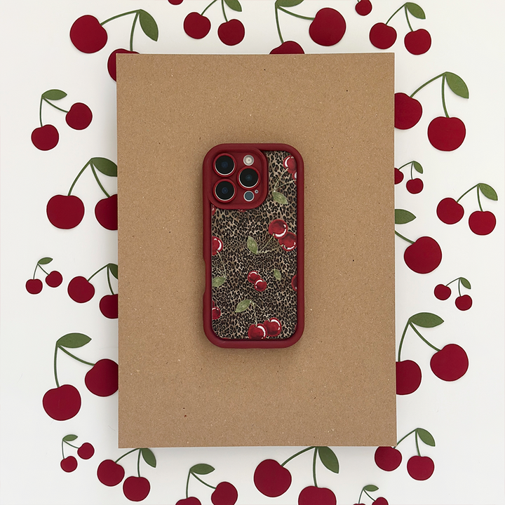 Leopard Cherries Phone Case