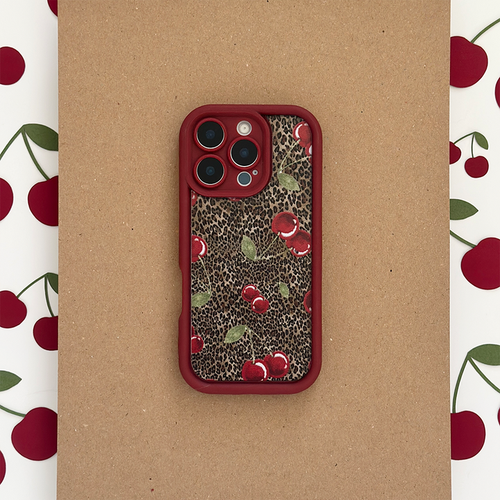 Leopard Cherries Phone Case