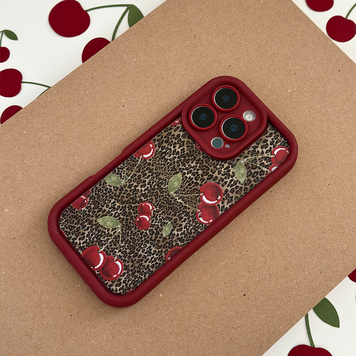 Leopard Cherries Phone Case