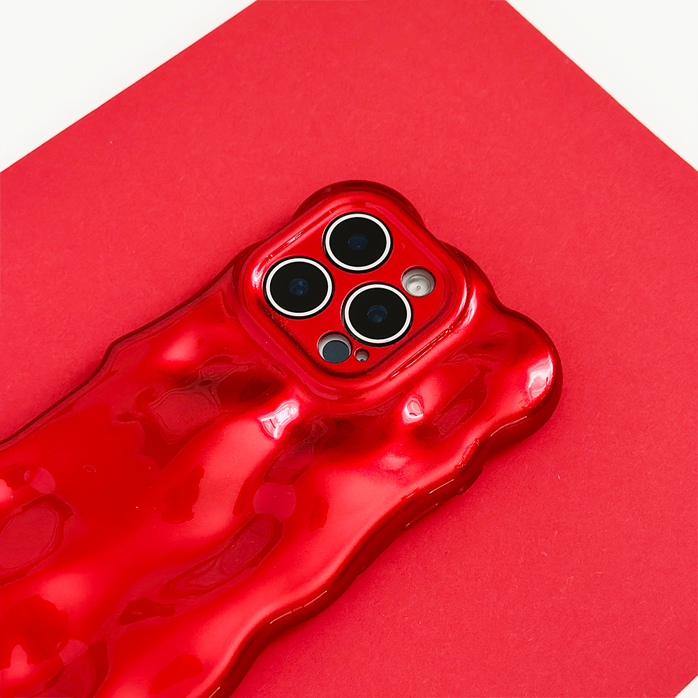 3D Bubble Phone Case - Cherry Red