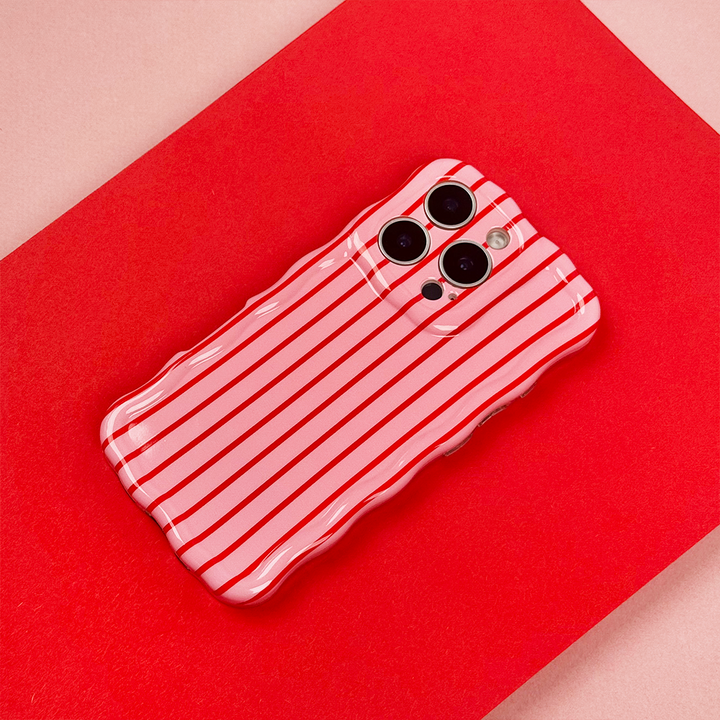 Wavy Phone Case - Cherry Stripes