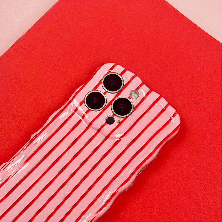 Wavy Phone Case - Cherry Stripes