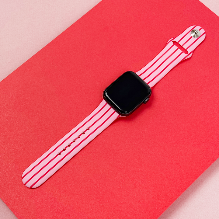 Cherry Stripes Apple Watch Strap
