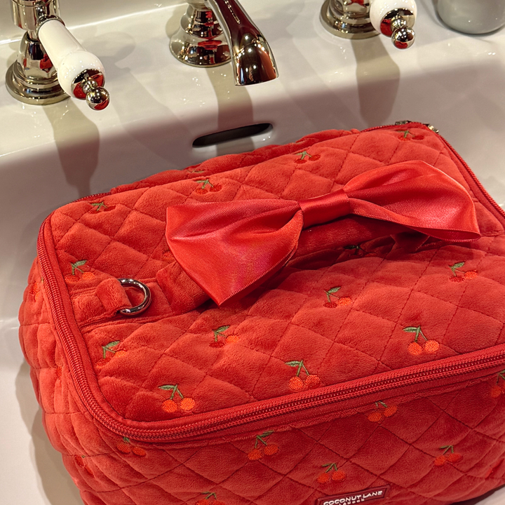 Travel Vanity Case - Cherry Velvet