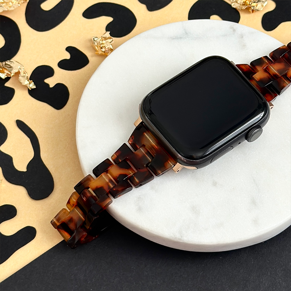 Slim Luxe Tortoiseshell Apple Watch Strap