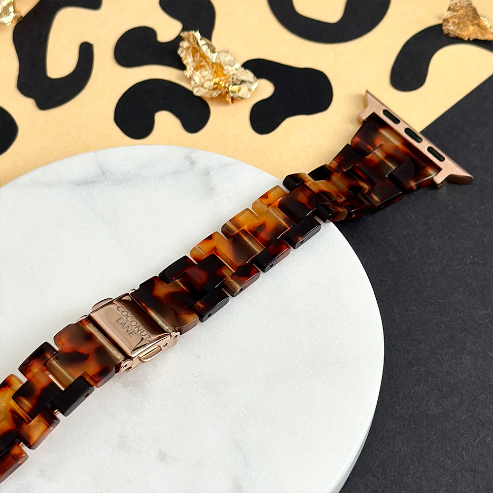 Slim Luxe Tortoiseshell Apple Watch Strap