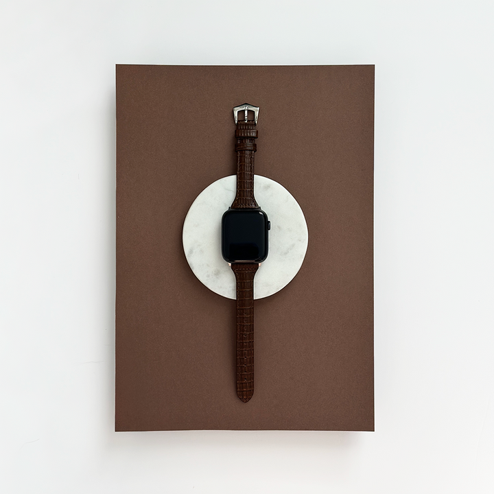 NEW - Vegan PU Croc Leather Apple Watch Strap - Chocolate