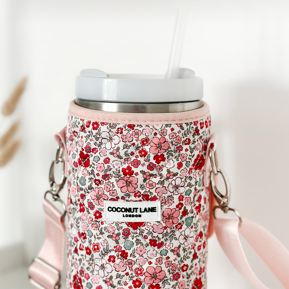 Tumbler Carry Case - Quilted Christmas Flowers