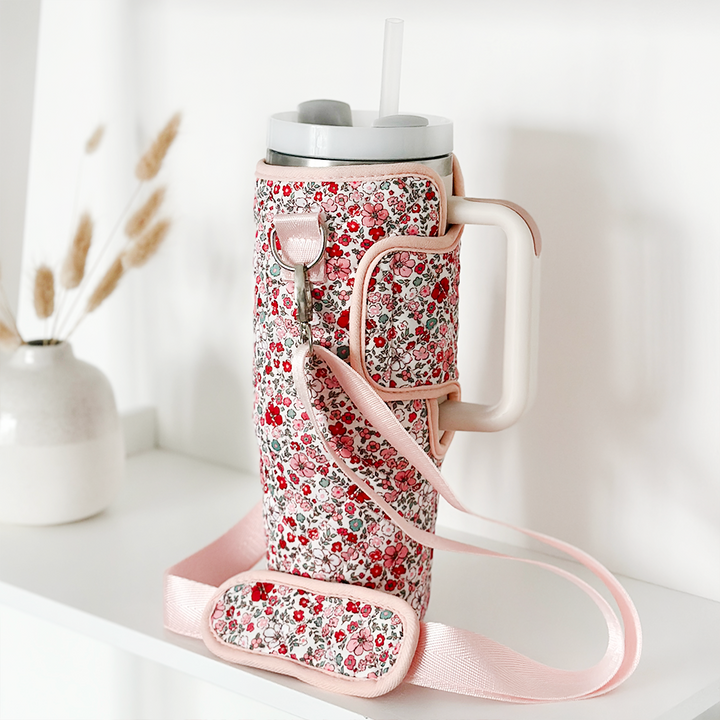 Tumbler Carry Case - Quilted Cute Flowers