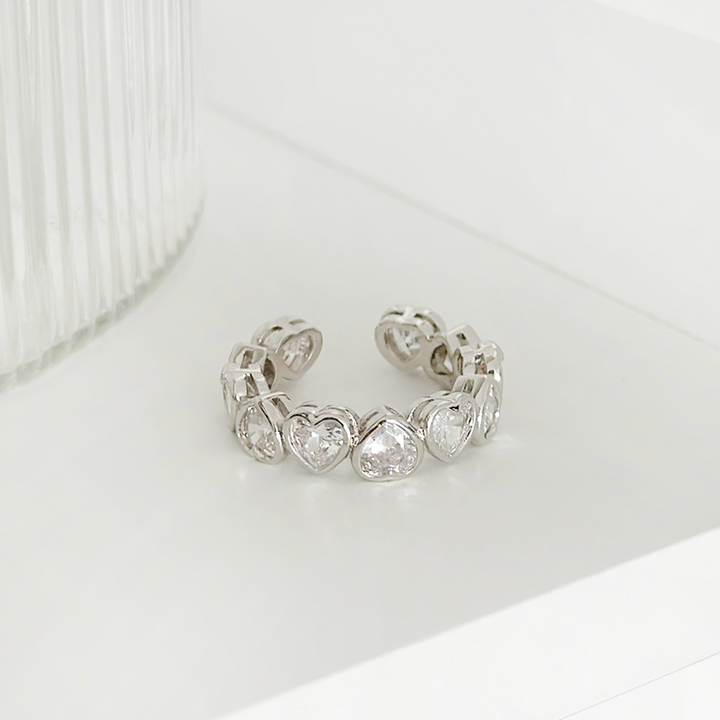 Crystal Heart Ring - Clear