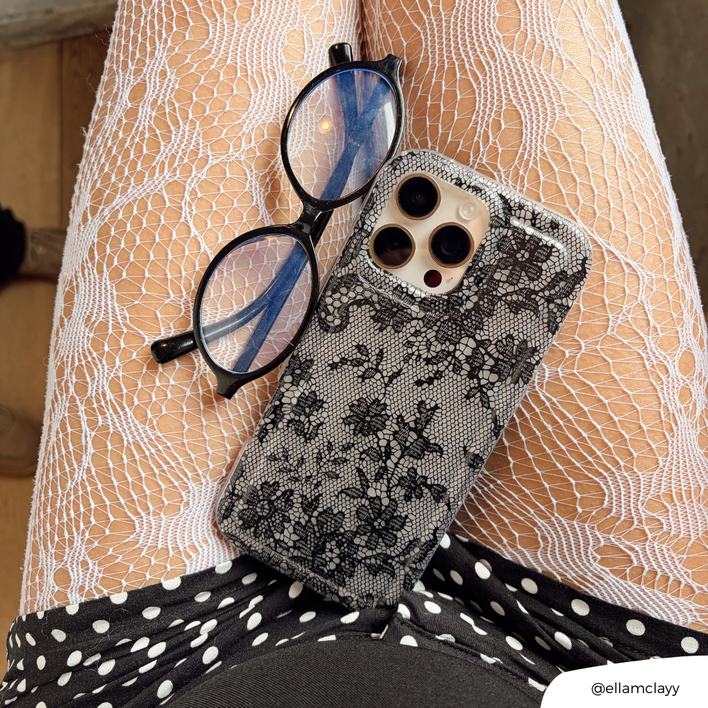 Clear Phone Case - Black Lace Clear Phone Case - Black Lace