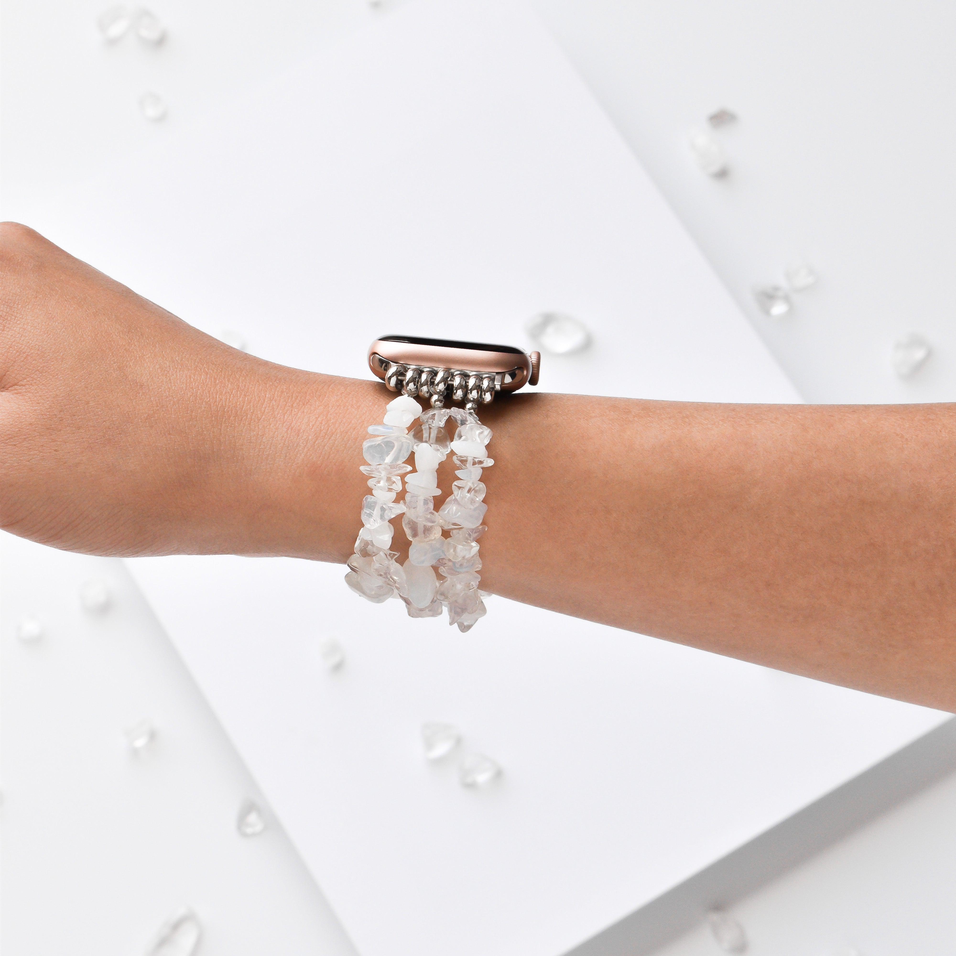 Newest Moonstone Alternate With Impire Jaspers Bangle Smartwatch Bracelet  Watch Wristband Lovers Boho Iwatch Jewelry