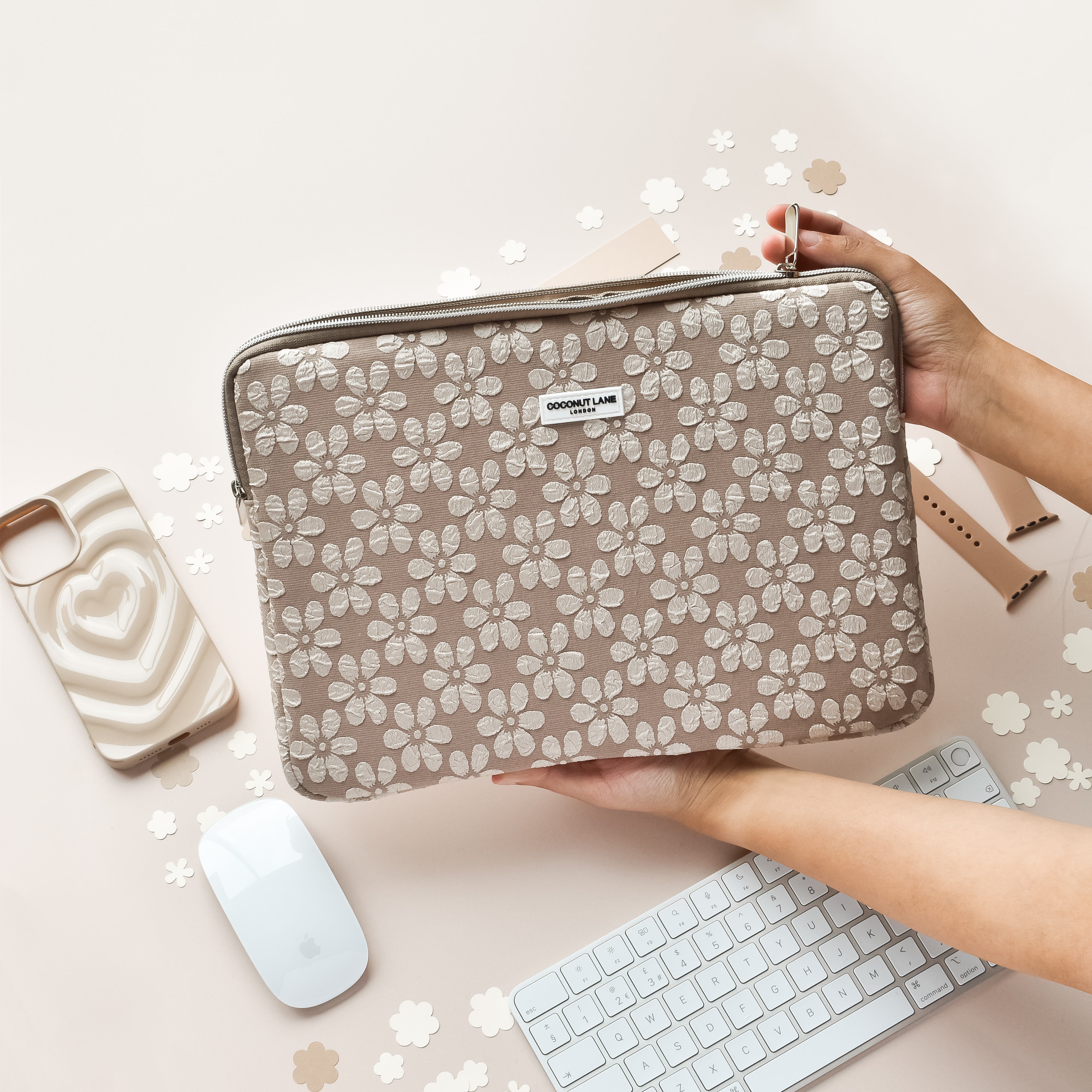 Mocha Flower Laptop Sleeve MacBook Cases Coconut Lane