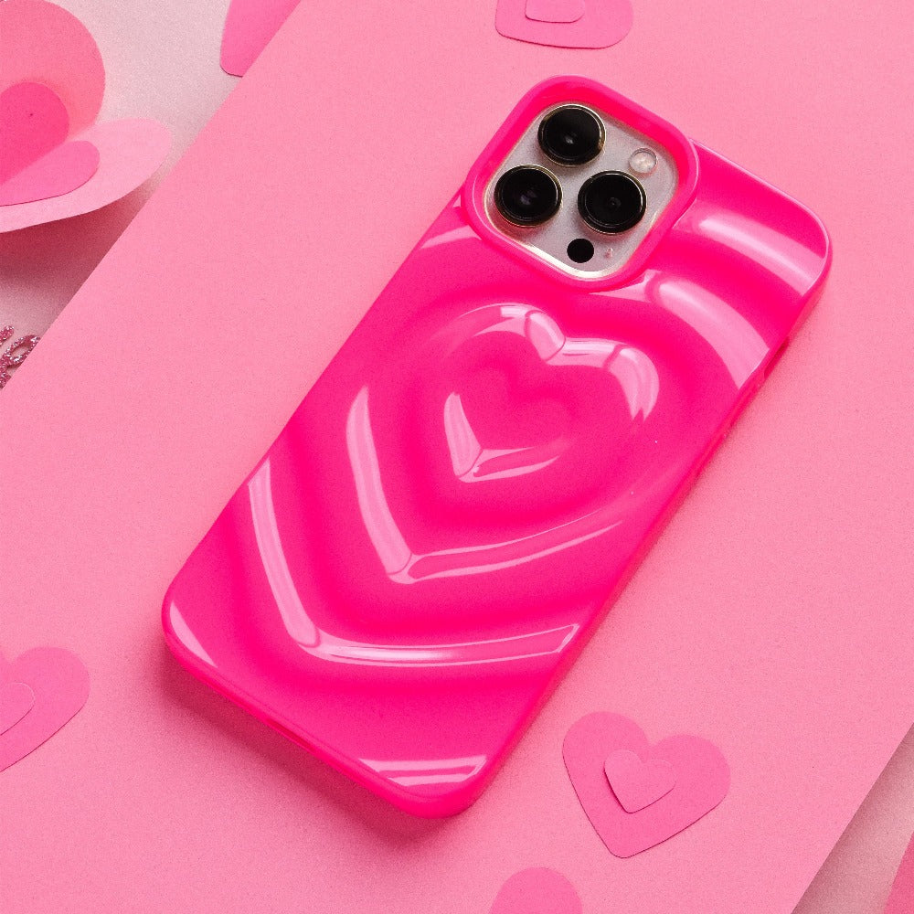 Melting Heart Phone Case - Bright Pink