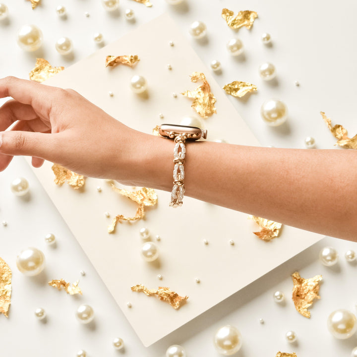 Pearl & Gold Bracelet Apple Watch Strap