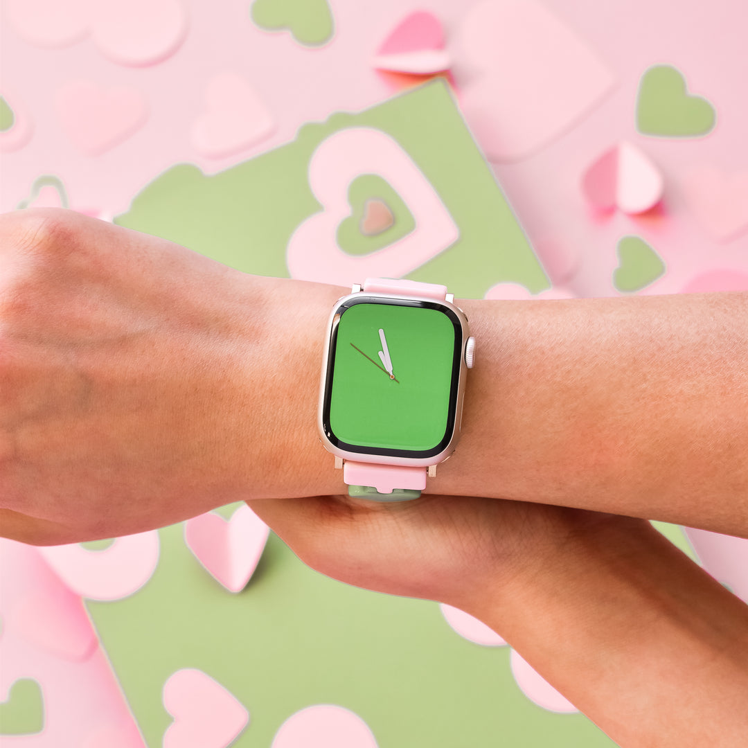Luxe Hearts Apple Watch Strap - Pink & Green