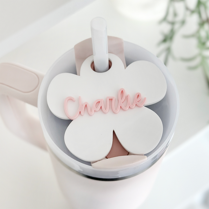 Personalised Flower Tumbler Topper by Paper Circles