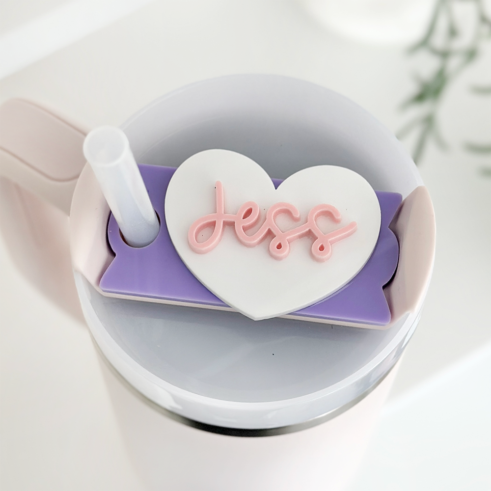 Personalised Heart Tumbler Topper by Paper Circles