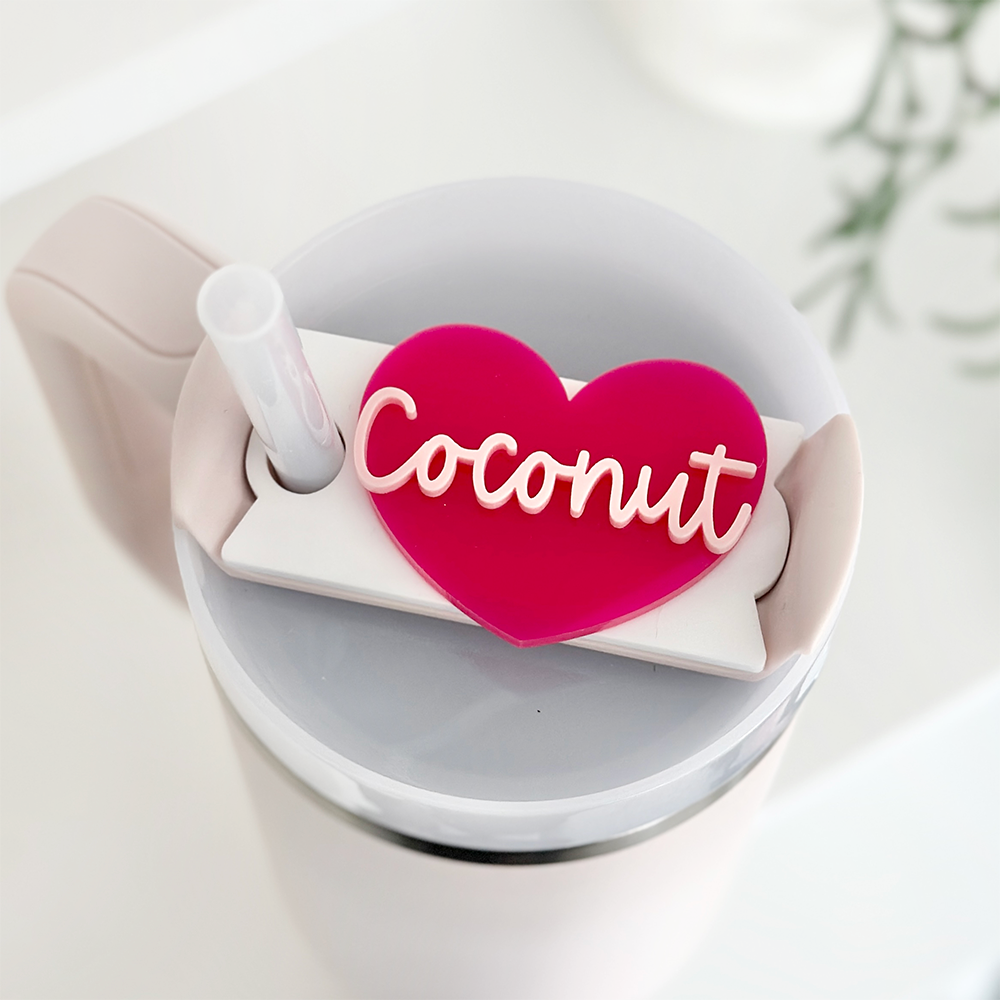 Personalised Heart Tumbler Topper by Paper Circles